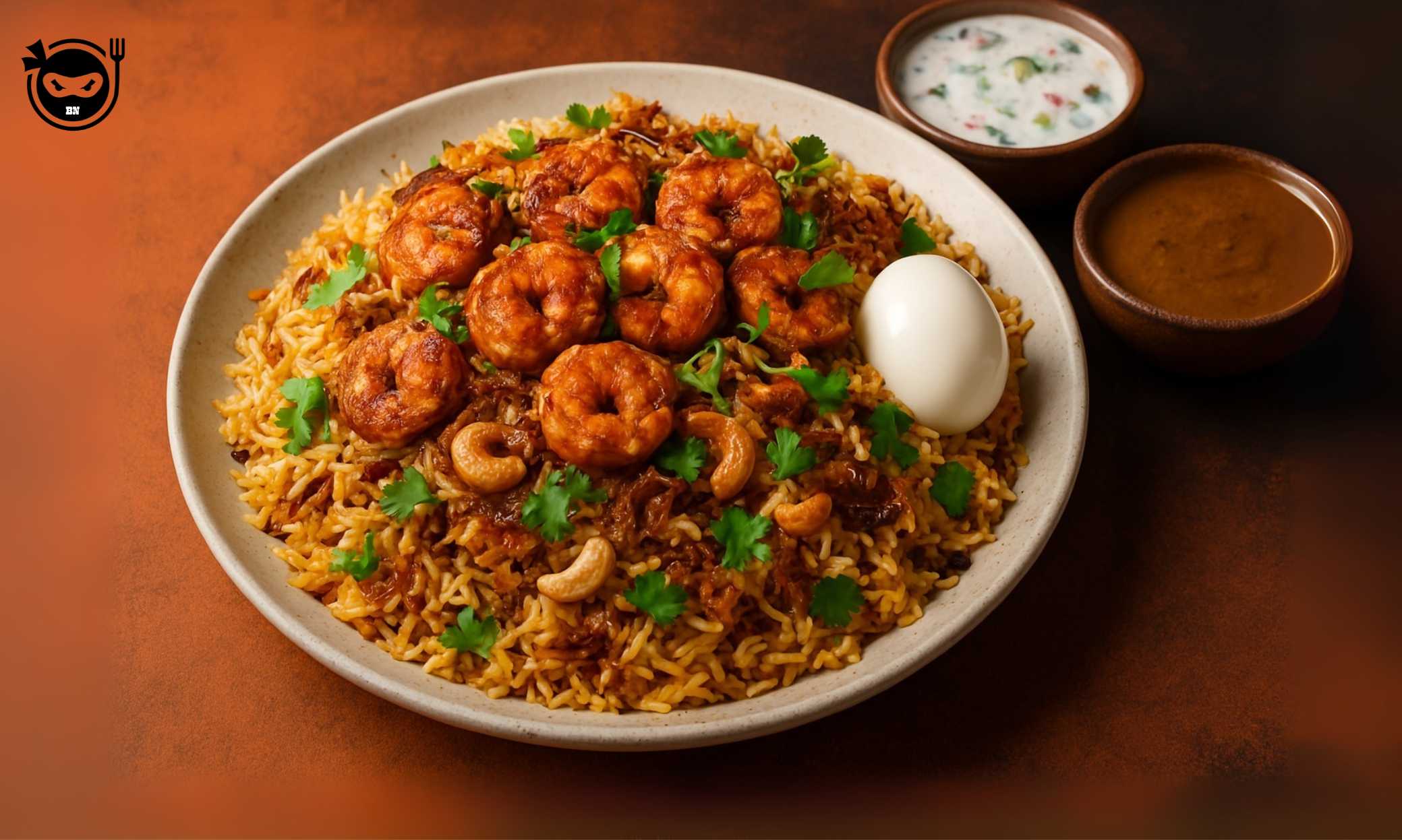 Biryani Ninja's Special Prawn 65 Biryani